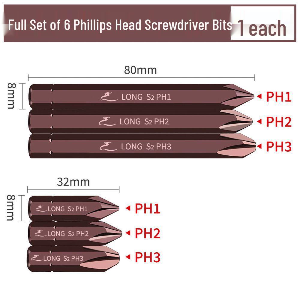 Набор ударных бит Phillips и шлицевых - Сталь сплава S2