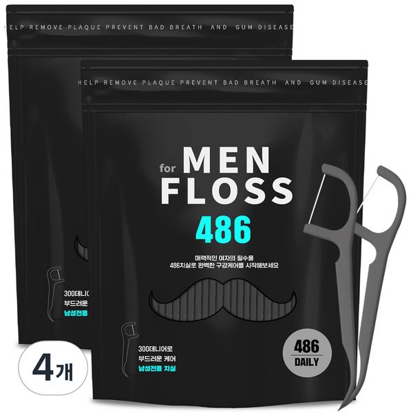 AK Men's Living 486 Зубная нить, 486 шт., 4 шт.