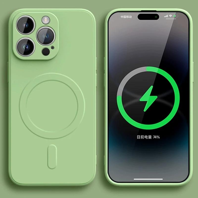 Оригинальный жидкий силикон для магнитного чехла Magsafe для iPhone 16 15 13 12 11 14 Pro Max с беспроводной зарядкой, матовый цветной мягкий чехол