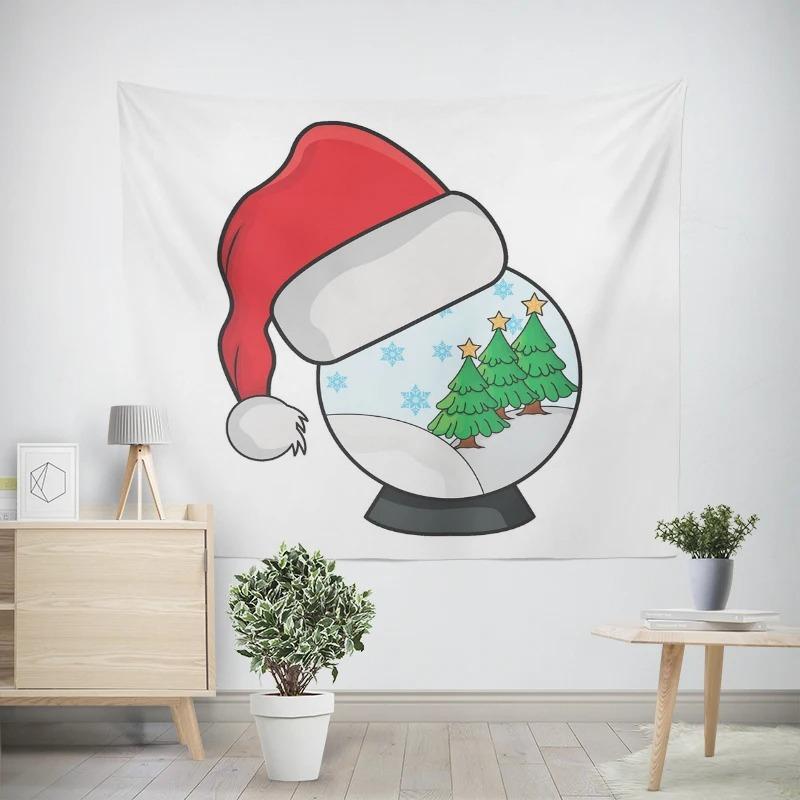 Рождество Новый год Хрустальный шар Снеговик Рождественская елка Узор Гостиная Спальня Декоративный гобелен