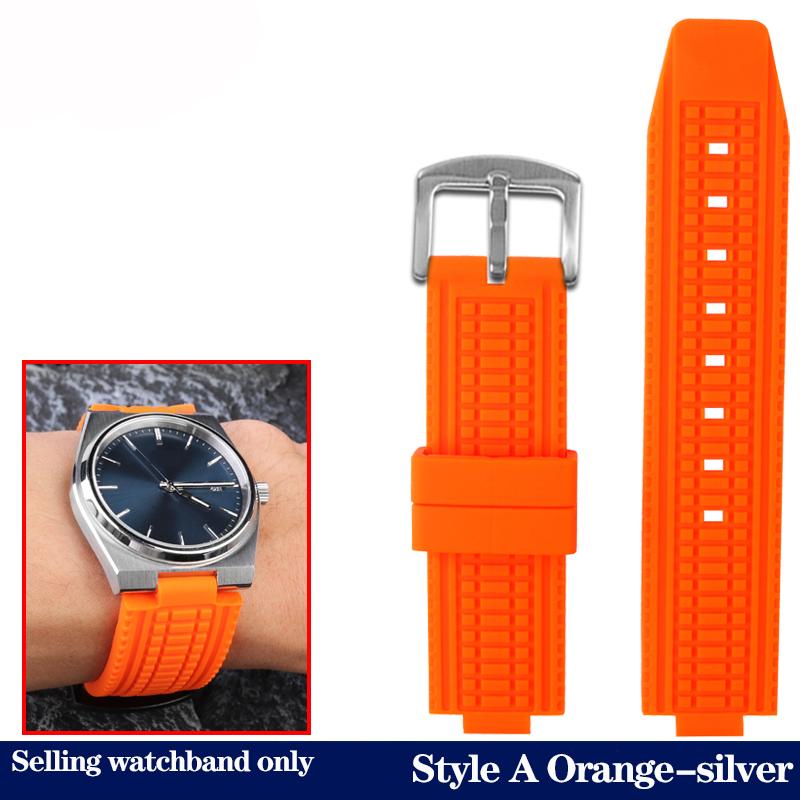 Rubber Watch Band for Tissot PRX Series Super Player T137.410 Strap Sports Waterproof Silicone Soft Bracelet Black Blue 24x12mm