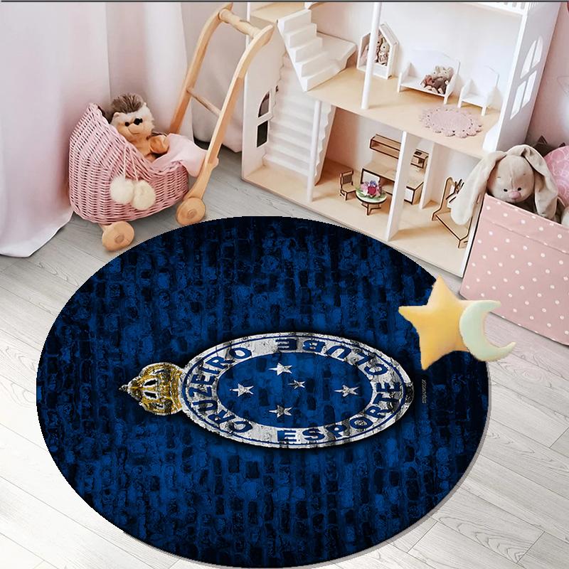1PC round rug Fc Emblem Printed Round Area Rug ,Rug For Home Office, Round Chair Rug, Decorative Carpet Fan gifts Christmas gift