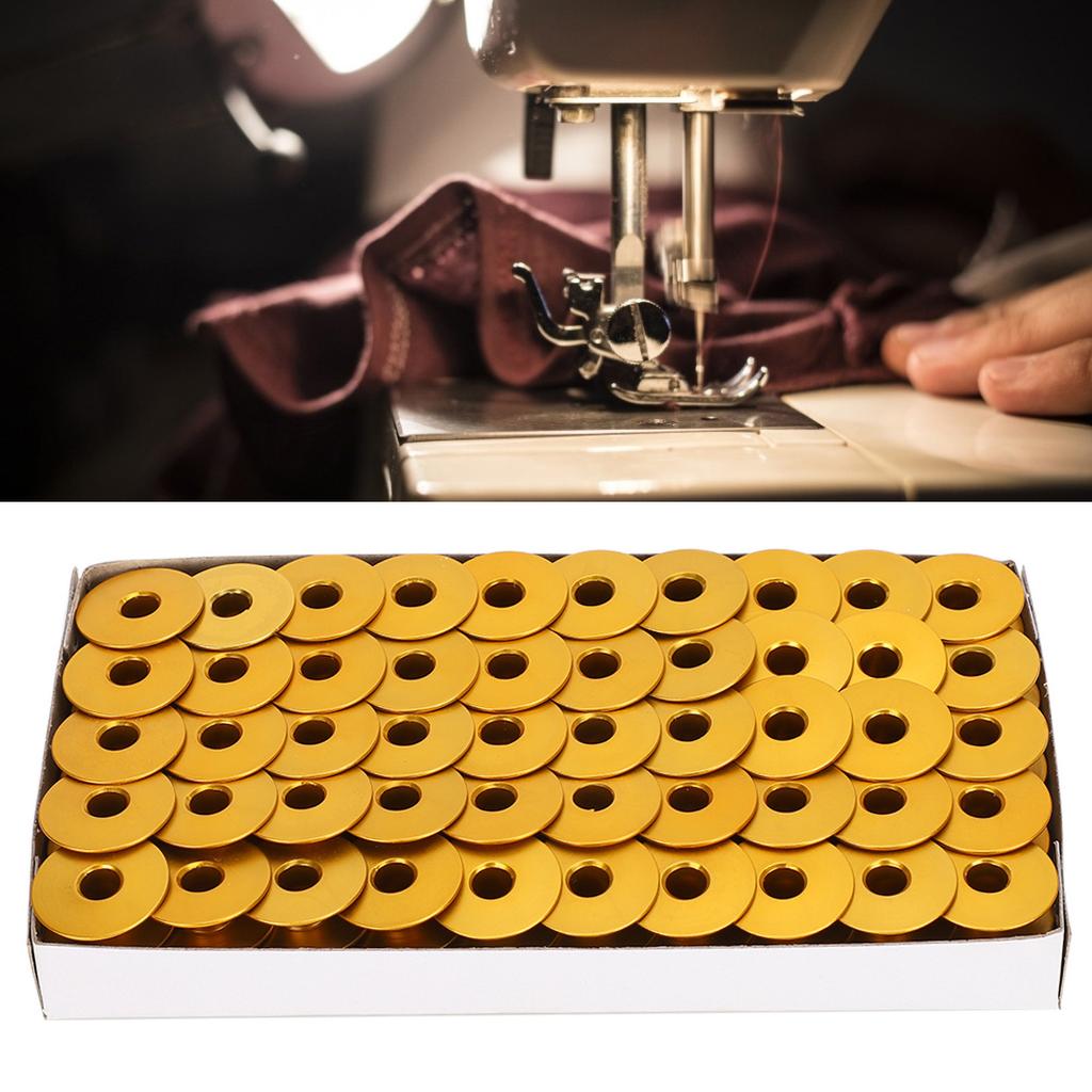 100 шт. шпульки для швейных машин алюминиевые запасные части для швейных машин желтые