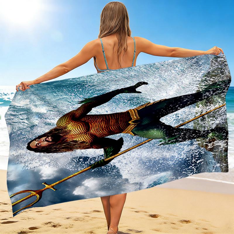 1Pc Aquaman'S Sea Adventure Beach Towel, Quick Dry, Multi-Use for Beach Pool Gym Yoga Home Travel, Christmas, Halloween, Xmas Gift M928147