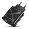 Светодиодная быстрая зарядка 25 Вт с двумя портами и поддержкой PD+QC3.0 для мобильных телефонов - стандарты США/ЕС/Великобритании