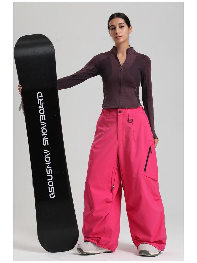 New Unisex Windproof Waterproof Ski Pants - Warm, Solid Color, Loose Fit for Outdoor Snowboarding