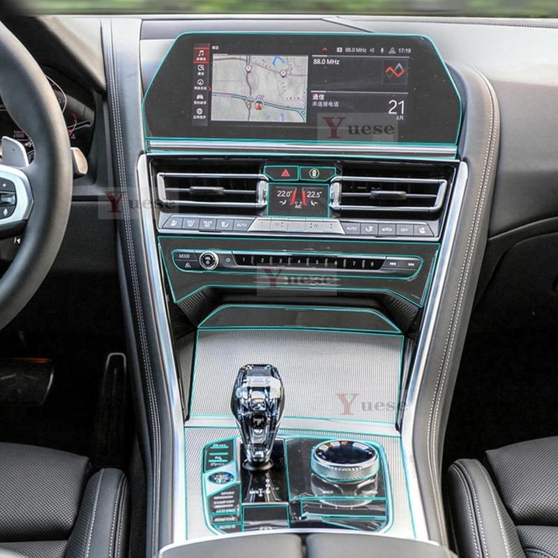For BMW 8 Series G14 G15 2-seats 2018-2025 car navigation screen protector invisible transparent film TPU interior film Stickers