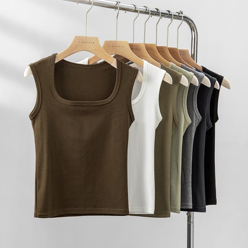 Women's Wide-Strap White Camisole: Pure Cotton, Large Size, All-Season, Beautiful Back Design, Side-Breast Coverage, Inner and Outer Wear.