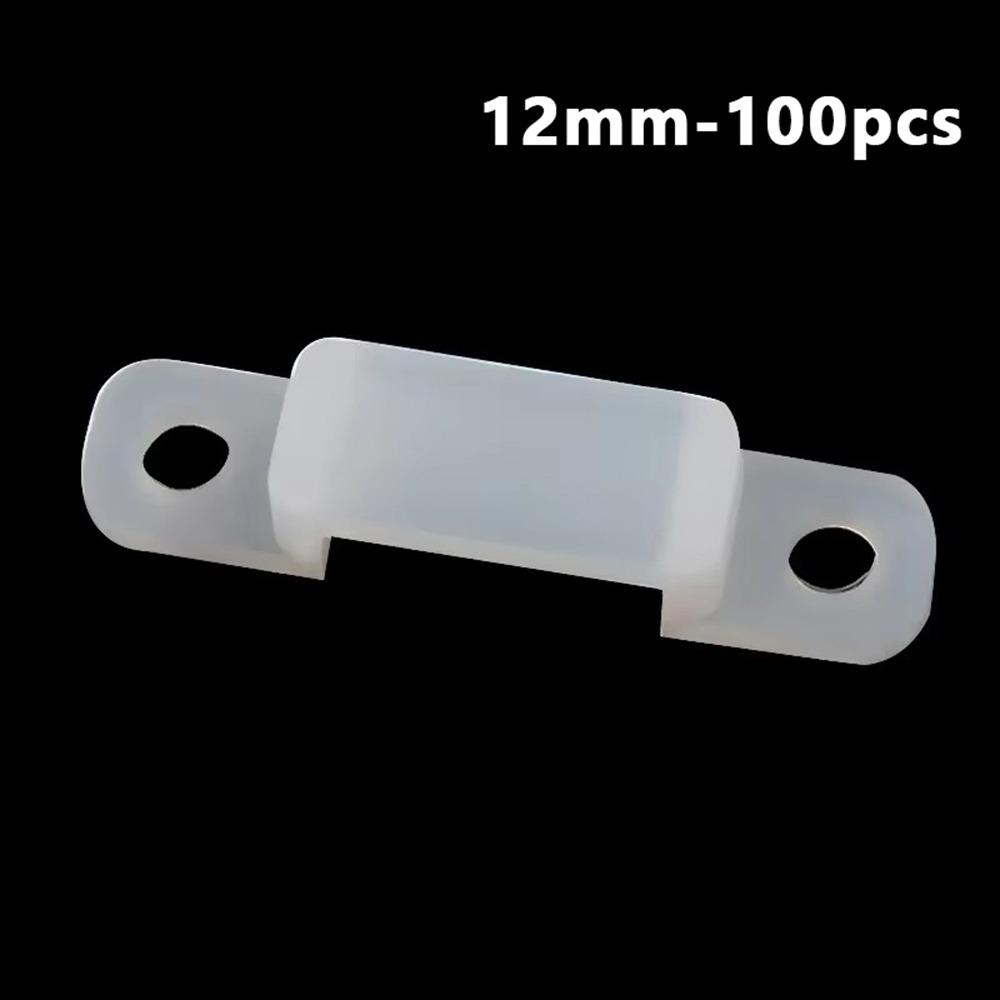 100 шт. Силиконовые фиксирующие клипсы для светодиодной ленты, без затенения, монтажные кронштейны для светодиодной ленты, фиксация светодиодной ленты