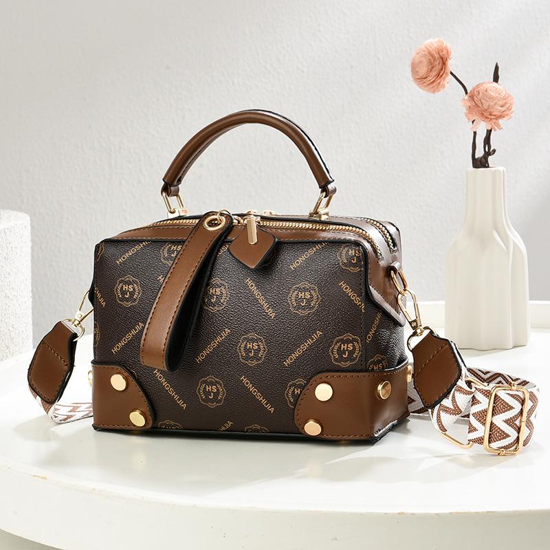 Brand Print Leather Top-handle Bags Female Handbags Women Shoulder Crossbody Tote Messanger Bag Women's Boston Pillow Bag