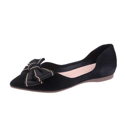 Женские туфли-лодочки весна и осень 2025 новая корейская версия универсальная модная модель с мелким вырезом, острым носком и плоской подошвой, туфли Doudou, обувь для беременных