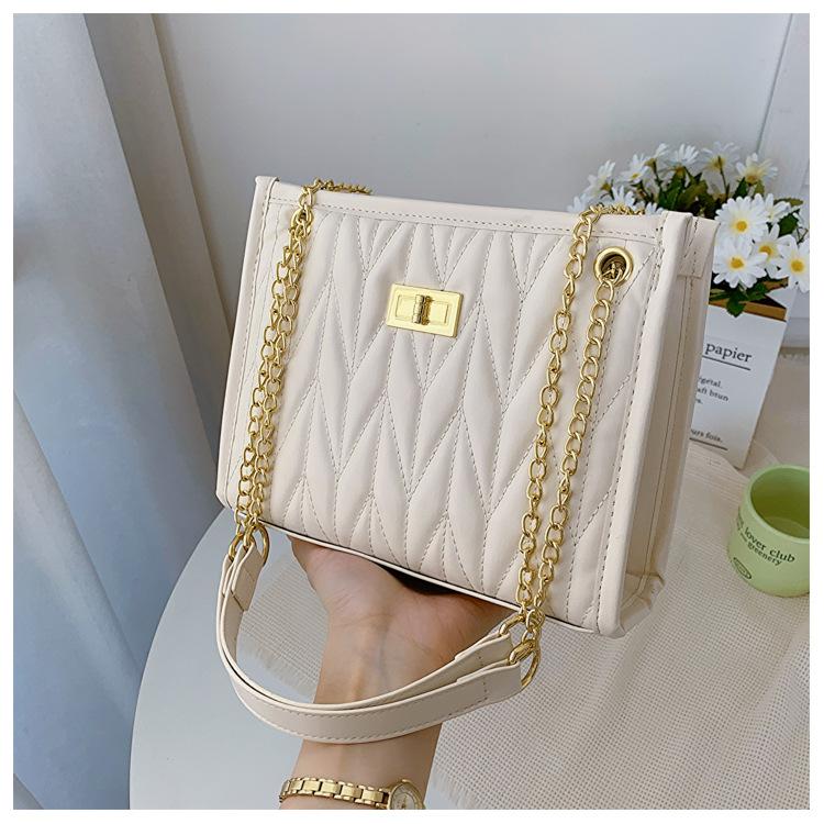 Текстура вышивки ромбом 2025 осень новый тренд мода большая вместимость простая цепочка плечевая сумка мессенджер женская