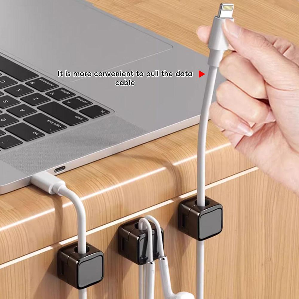 6PCS Magnetic Cable Clips Cable Smooth Adjustable Cord Holder Under Desk Cable Management Wire Keeper Cable Organizer