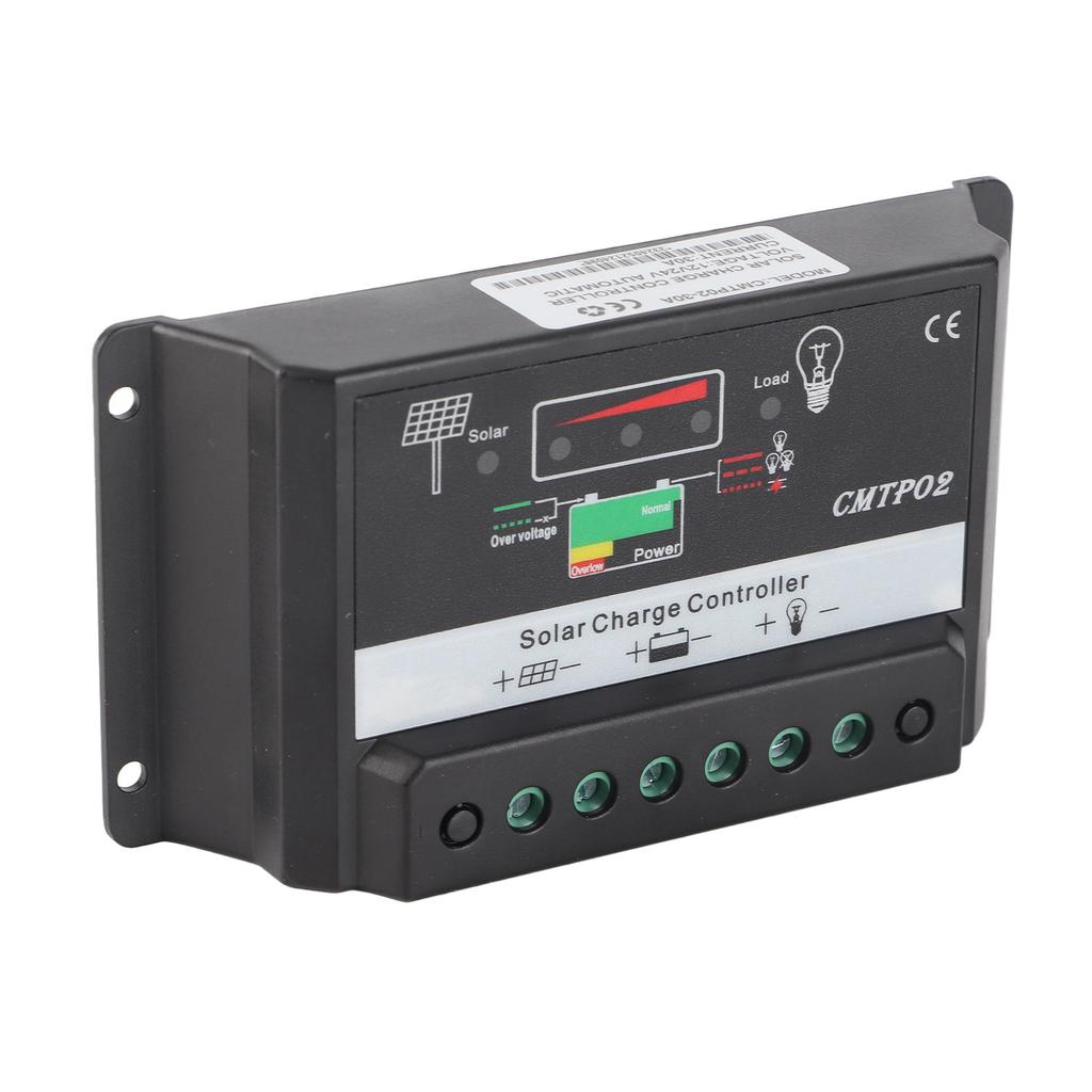 Portable Safety 30A 12 24V Solar Panel Battery Regulator Charge Charging Controller