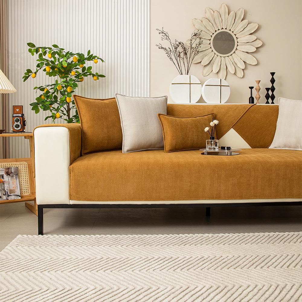 Подушки для дивана в елочку из шенилла: Нескользящий, устойчивый к грязи, однотонный чехол в скандинавском стиле для всех сезонов