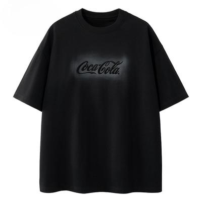 Модная Футболка с Градиентным Логотипом Cola, Повседневная, Люксовый Бренд, Мужская и Женская