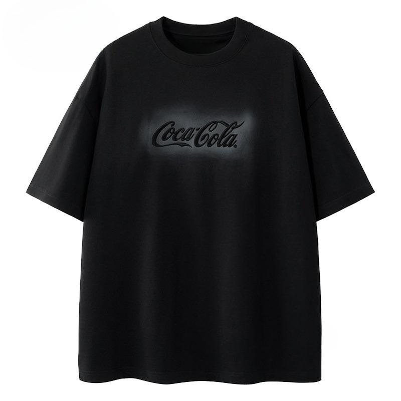 Модная Футболка с Градиентным Логотипом Cola, Повседневная, Люксовый Бренд, Мужская и Женская