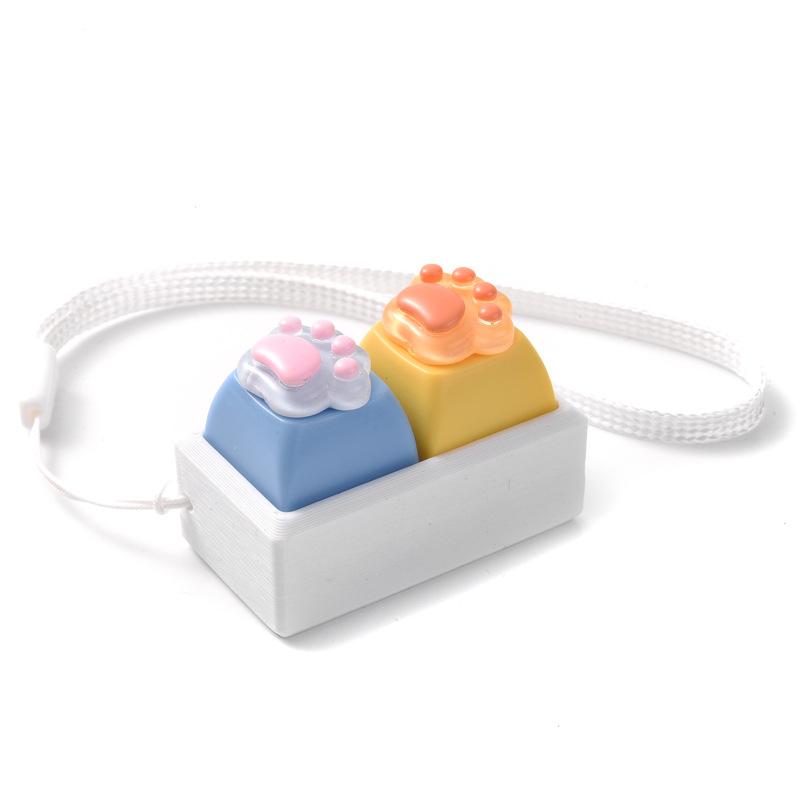 Милая лапка кошки Fidget Keycap Игрушка 2 клавиши Снятие стресса Push Pop Брелок Портативная мини-клавиатура Игрушка Для подростков и женщин