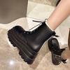 Fashion 2024 New Autumn and Winter Shoes Women's Boots Gothic Chunky High Top Biker Boots Punk Chunky Fashion Ankle Boots