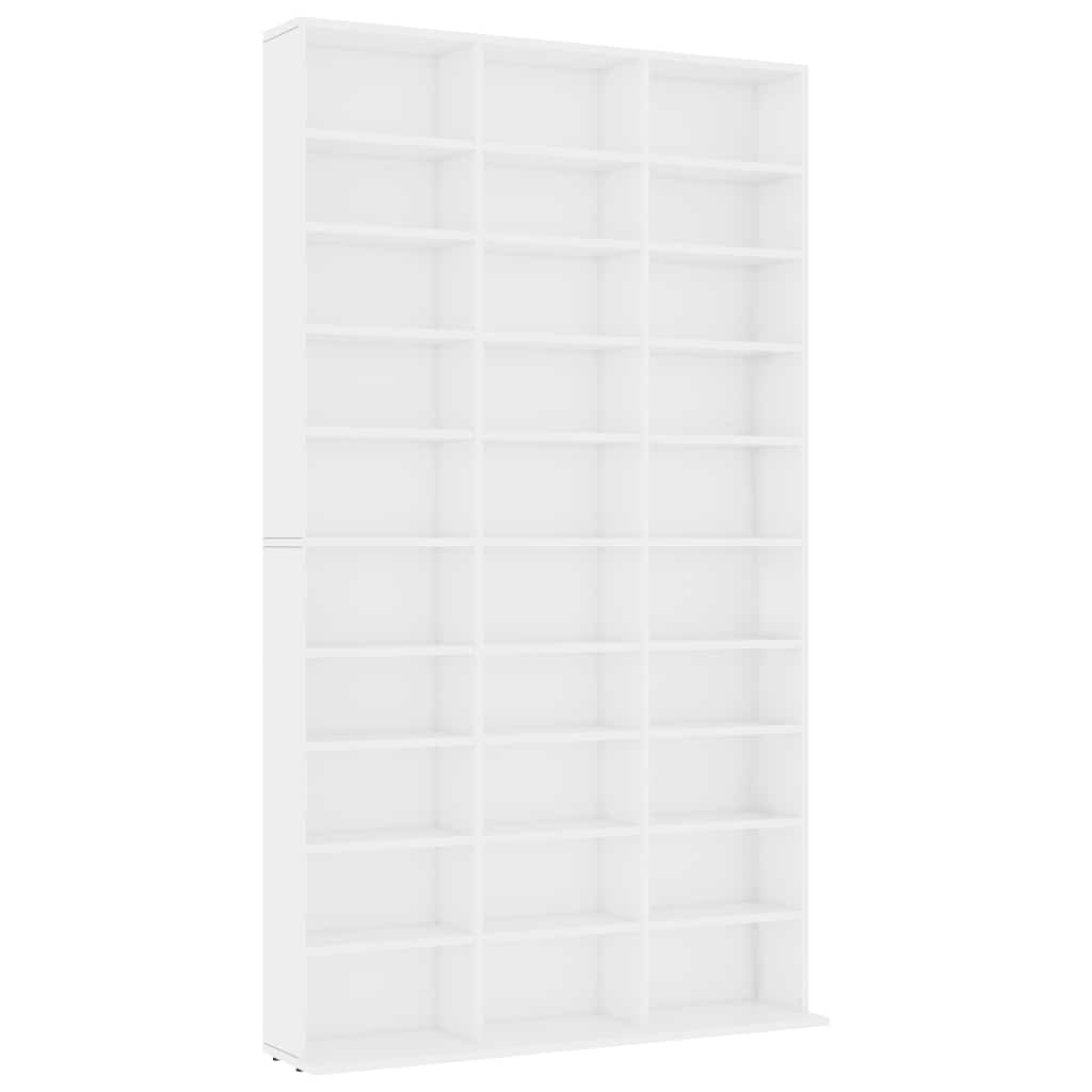 CD Cabinet White 102 x 23 x 177.5 cm Engineered Wood