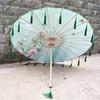 1PC with Tassel Classical Women's Umbrella for Hanfu Accessories Satin Cloth Photograph Props Fairy Ancient Parasol