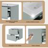 61*46*57cm Wall-Hung Washstand, MDF Fully Lacquered, Two Silent Drawers, Structured Drawer Fronts, Integrated Washbasin, Mint Green