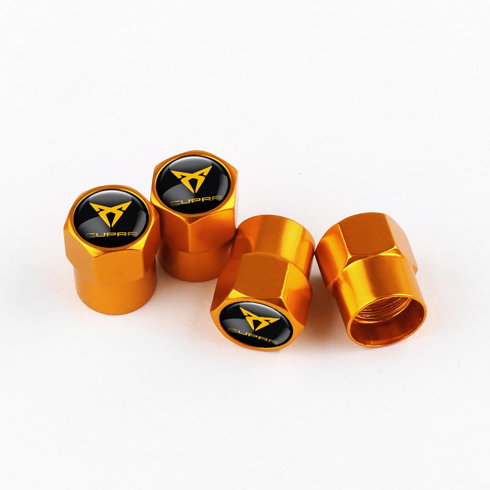 TBID8 4Pcs Metal Car Styling 3D Wheel Tire Valve Caps Stem Cover Accessories For Seat FR Cupra Tarraco Ateca Toledo Leon Ibiza Cordoba