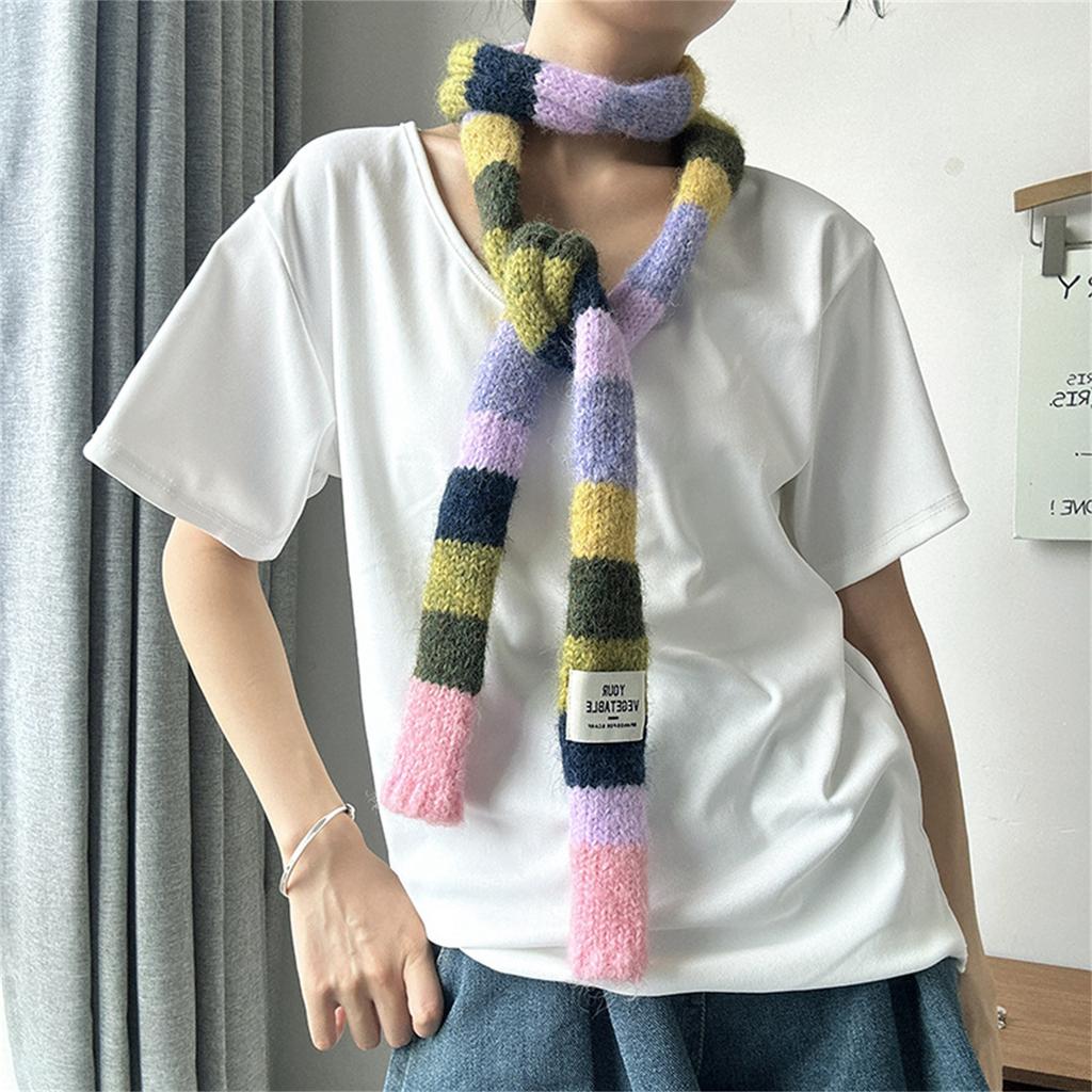 Шарф в полоску с цветными блоками, мягкие удобные шарфы, осенне-зимний шейный платок для комфорта осенью и зимой