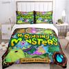 Забавный набор постельного белья My Singing Monster на все сезоны: пододеяльник, одеяло, наволочки. Односпальный/Двуспальный/Полуторный/Двуспальный
