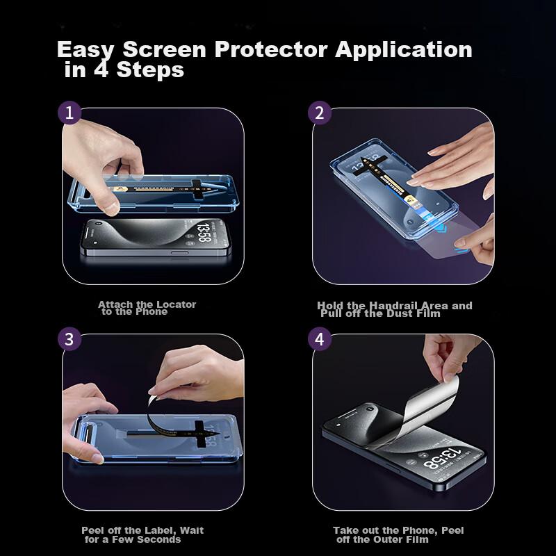 Corning Glass Film, Apple 16 Pro Max Tempered Glass Screen Protector, IPhone 16 Pro Phone Film, ar, Ultra-Transparent, Shockproof,, 1 Piece in Box