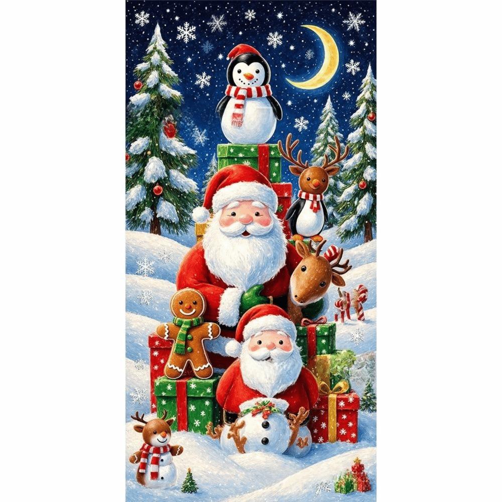 Door Hanging Christmas Door Cover Atmosphere Arrangement Background Santa Claus Banner Holiday Props Old Man Snowman