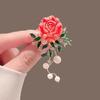 Chinese Style Enamel Color Freshwater Flower Brooch Light Luxury Hand-painted Coat Cardigan Brooch PD1909