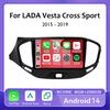 Android 14 Автомагнитола для LADA Vesta Cross Sport 2015 2016 2017 2018 2019 Мультимедийный проигрыватель Carplay Stereo GPS Навигация 4G WIFI
