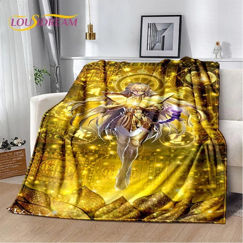 Мягкое фланелевое одеяло из мультфильма Saint Seiya 3D Retro для кроватей, диванов, пикников, пледов для отдыха на свежем воздухе, подарков