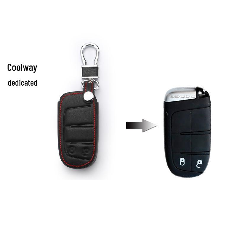 Премиальная кожаная крышка для ключа Jeep Liberty, Renegade, Grand Cherokee и Compass