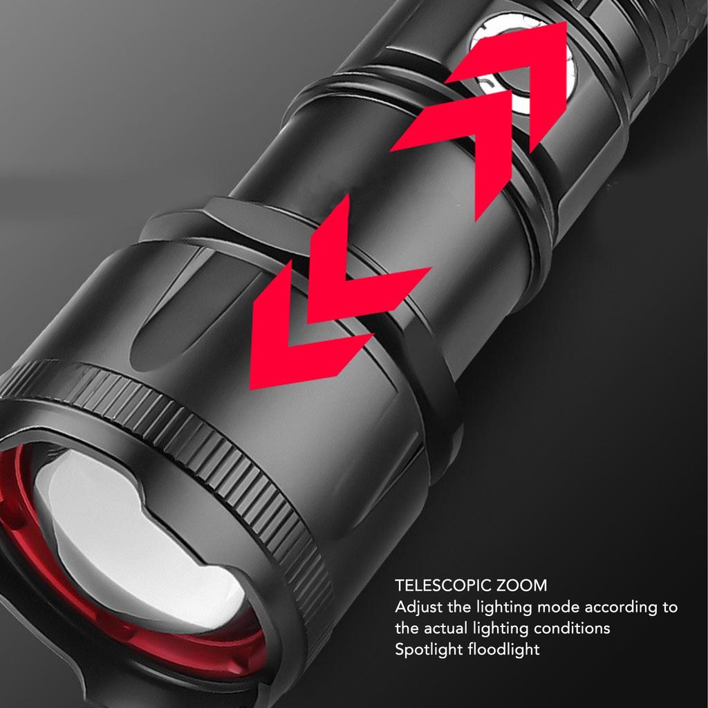 Телескопический фонарик XHP160 LED, супер яркий, для кемпинга, туризма, велоспорта