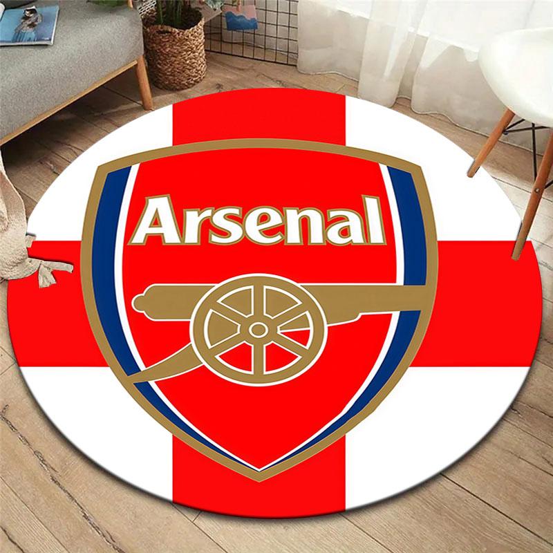 Arsenal F Round Area Rug,Carpet Rug for Living Room Bedroom Sofa Playroom Decor,Non-slip Floor Mat