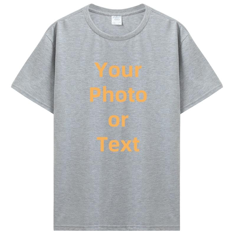 Custom T-shirt Customized Tshirt Personalized T Shirt Diy Print Your Photo Brand Logo TextUnisex Cotton Premium Gift Tees