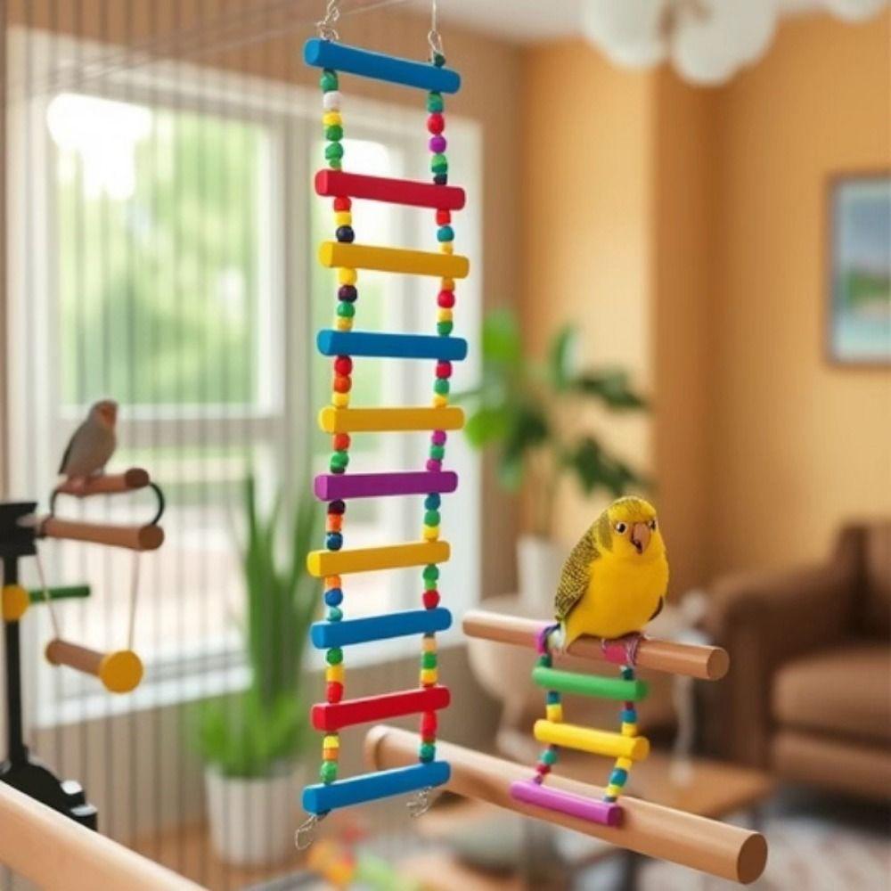 Colorful Bird Climbing Toy 8/10/12 Step Ladders Bird Perch Stand Toy  Parrot Accessories