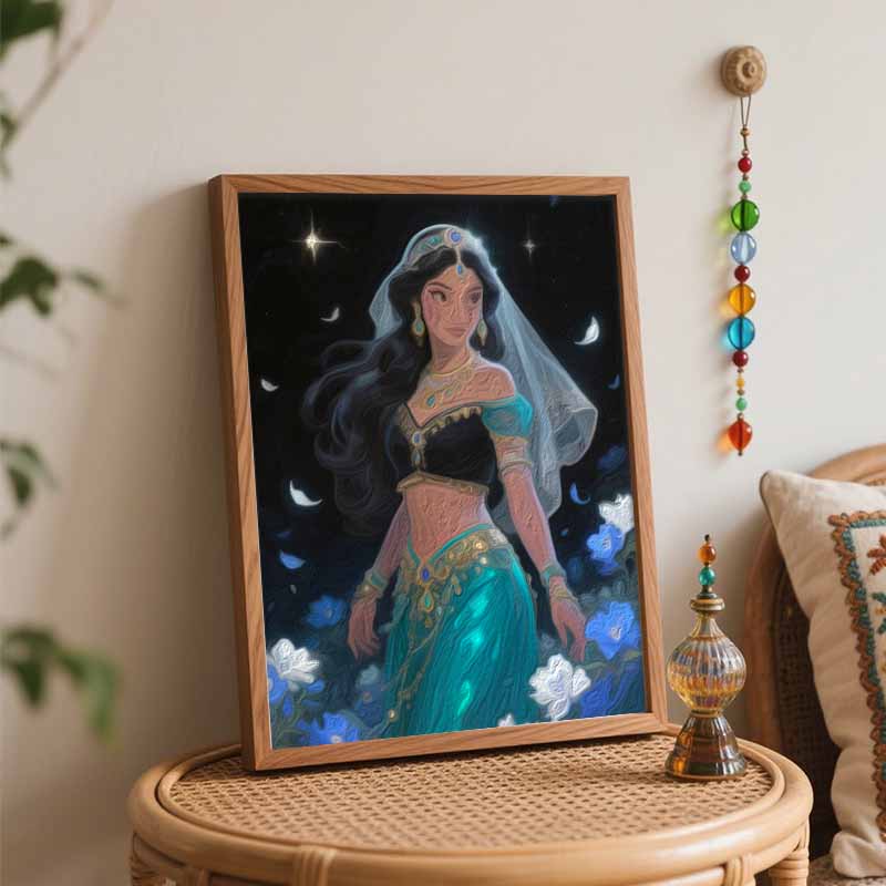 Disney Princess Arabian Fantasy Painting by Numbers Hand Filled Drawing Art Kit Home Decor