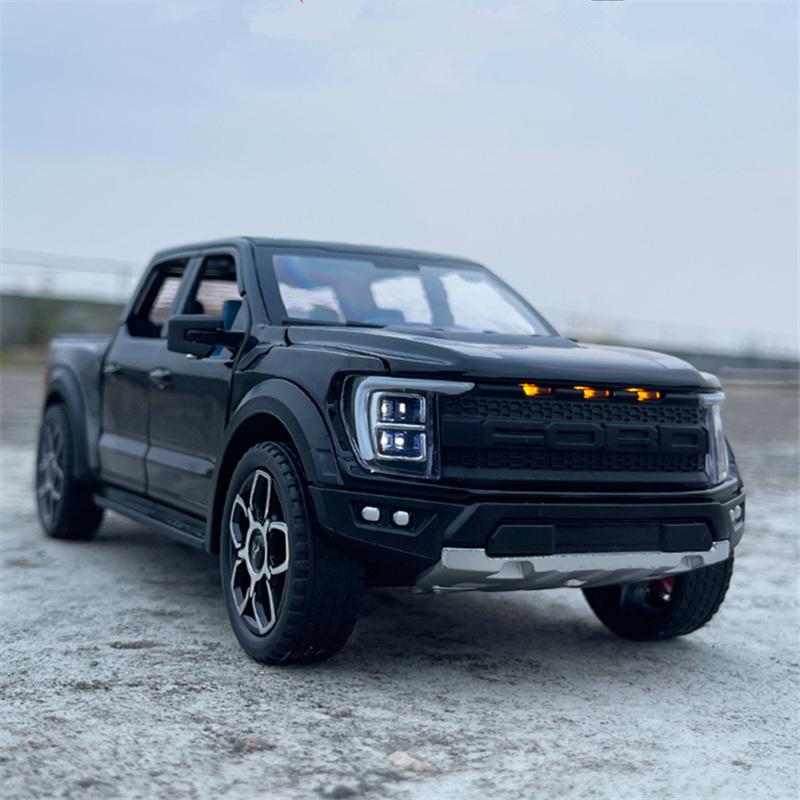 FETG4 1:20 Ford Raptor F150 Pickup Alloy Truck Car Model Diecast Metal Off-road Vehicle Car Model Sound Light Simulation Kids Toy Gift