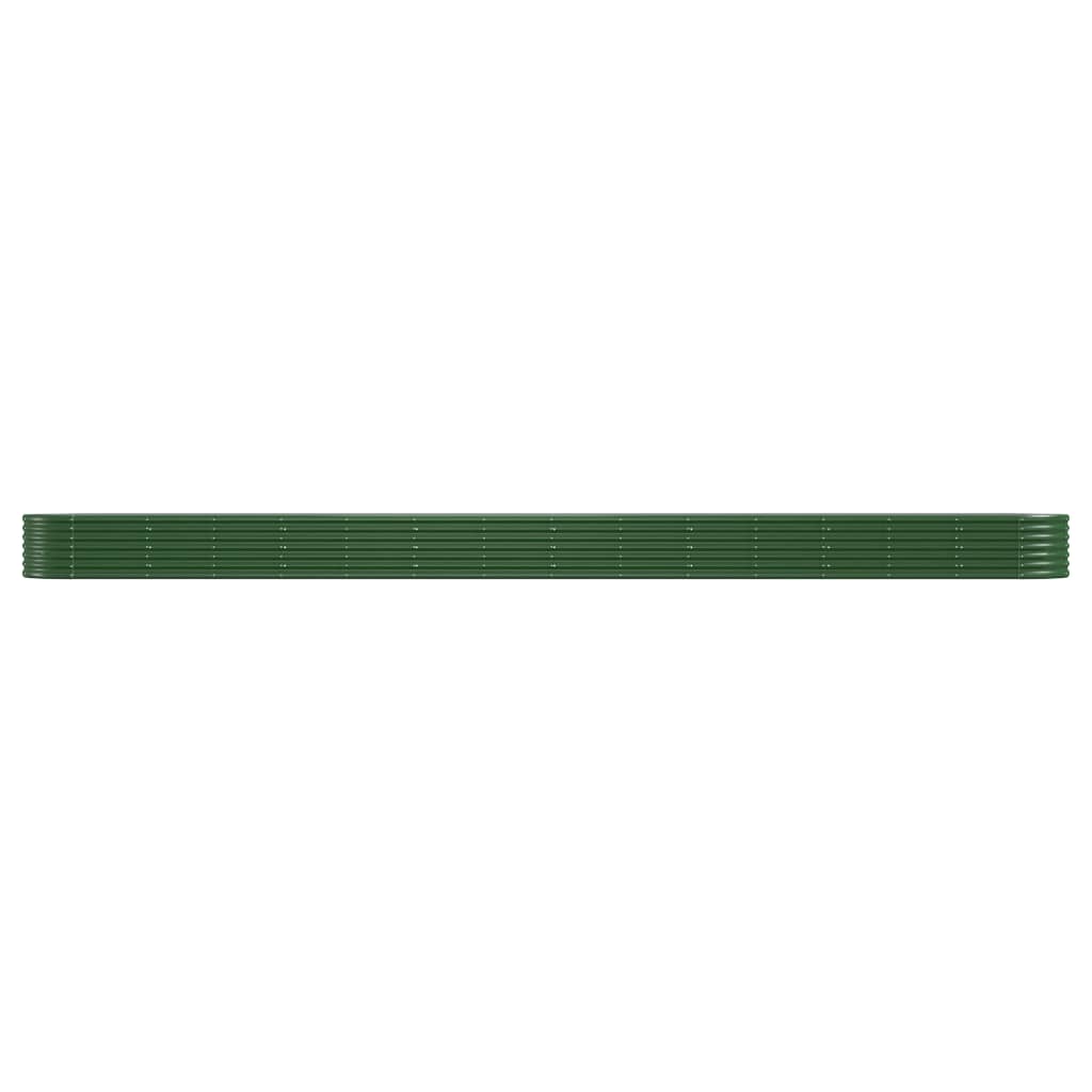 Raised Garden Bed Galvanized Steel 620 x 80 x 36 cm Green