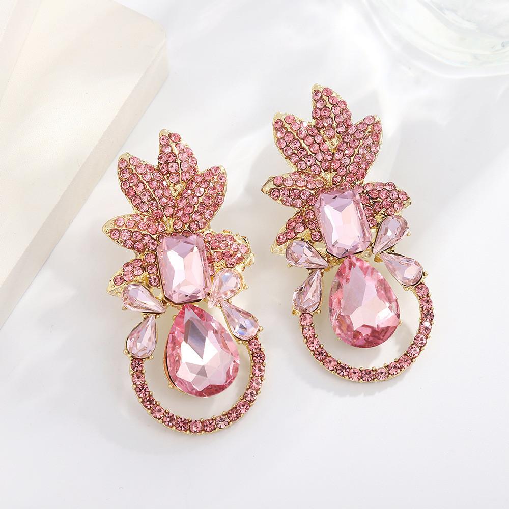 Fashion European Style Zircon Drop Earrings For Women Elegant Jewelry Gift