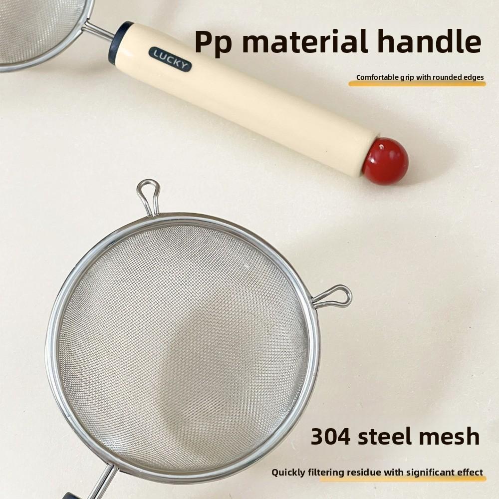 304 Stainless Steel Fine Mesh Strainer Long Handle Fine Mesh Tea Leaf Spice Strainer Multi-function Filter Mesh