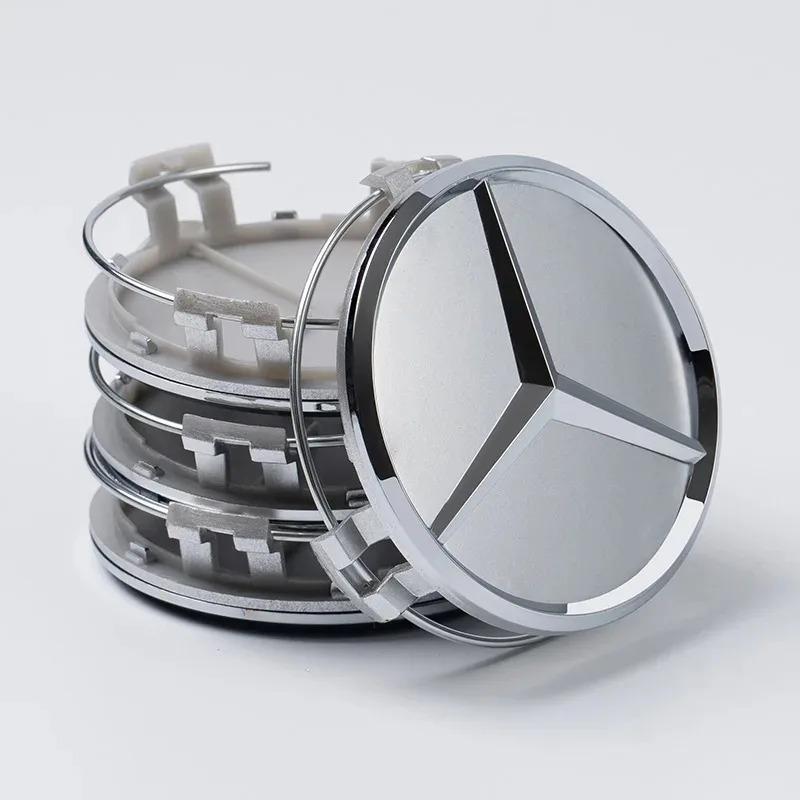 New Mercedes Benz 75mm Wheel Center Hub Caps Set of 4 with Benz Emblem for W203 W206 W220 W205 W211 W212 Car Tire Rim Covers DH1 QQ60
