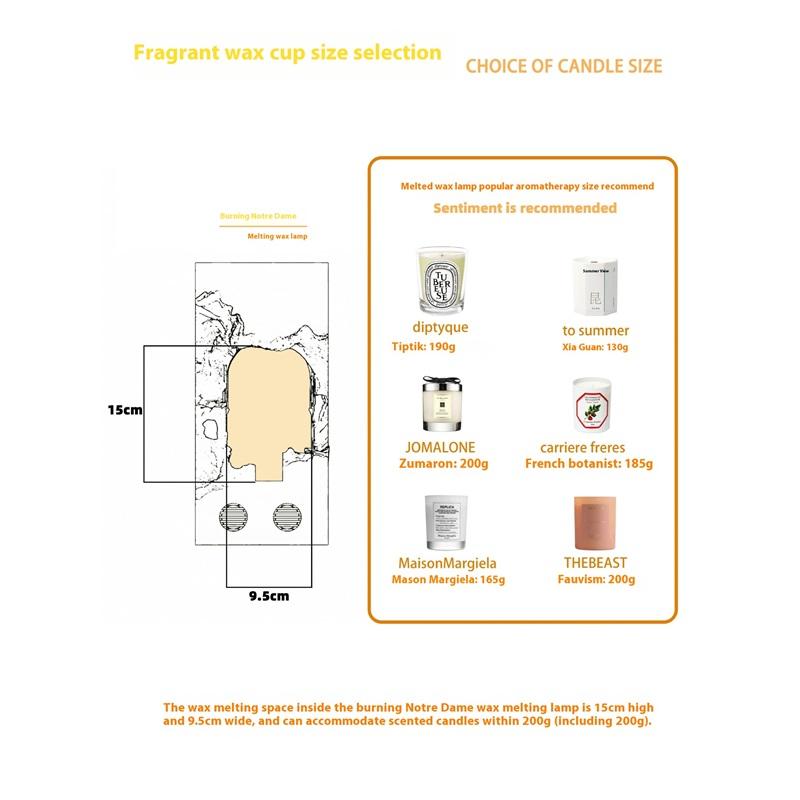 Настольная лампа Notre Dame's Melt Wax, ночник для спальни, настольная лампа из гипса, свеча, лампа для ароматерапии, подарок на день рождения, сувенир