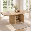 Extendable dining table 150/200 * 90 cm, suitable for 6–8 people, with storage space, thickened table top, in Scandinavian style, oak colour