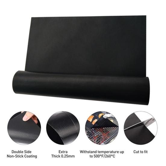 Yousheng BBQ Mat Oven Liner Heavy Duty Reusable Stovetop Protector Heat Resistant Gas Toaster Microwave Drip Liner Non-Stick Grill Baking Mat