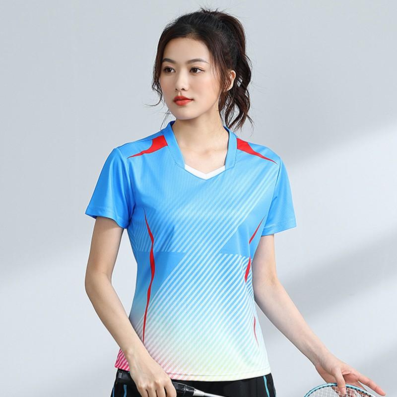 Unisex Badminton Shirt Short Sleeve Quick Dry Breathable Sport T-Shirt Men Women Kids Athletic Wear