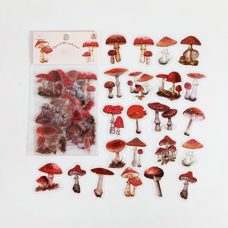 Ручная роспись, наклейки с листьями растений и цветов - 40 ПЭТ штук для скрапбукинга и украшения